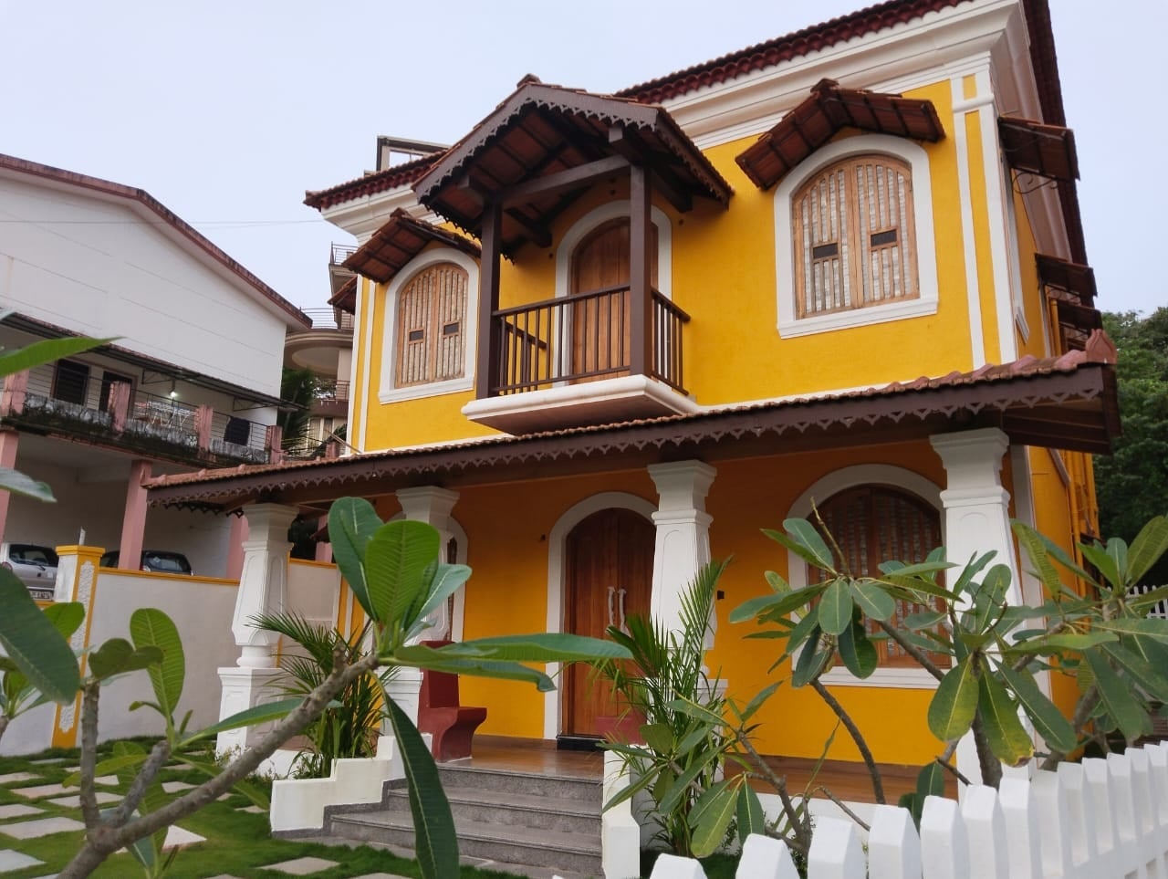 Portuguese style 4 bedroom house with traditional architecture in Porvorim, Goa