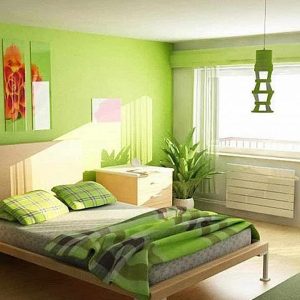 Green interior paint for bedroom